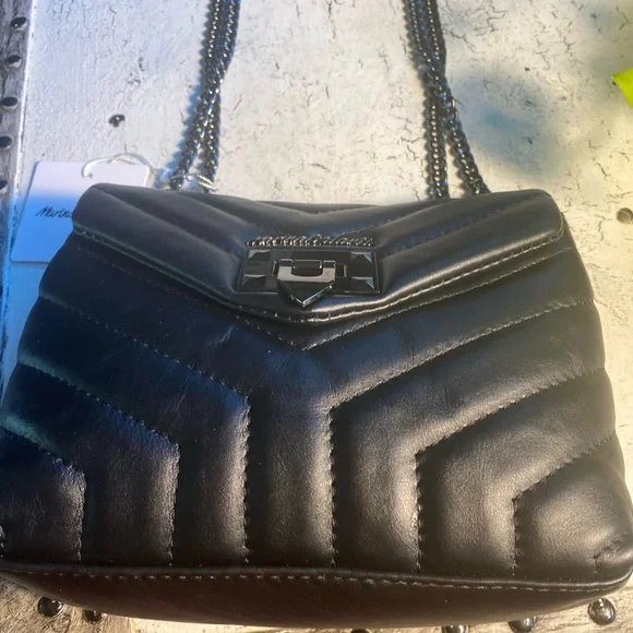 NWT Marina Galanti Black Leather Cross Body - Picture 2 of 15